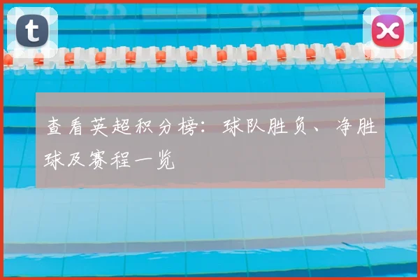 查看英超积分榜：球队胜负、净胜球及赛程一览